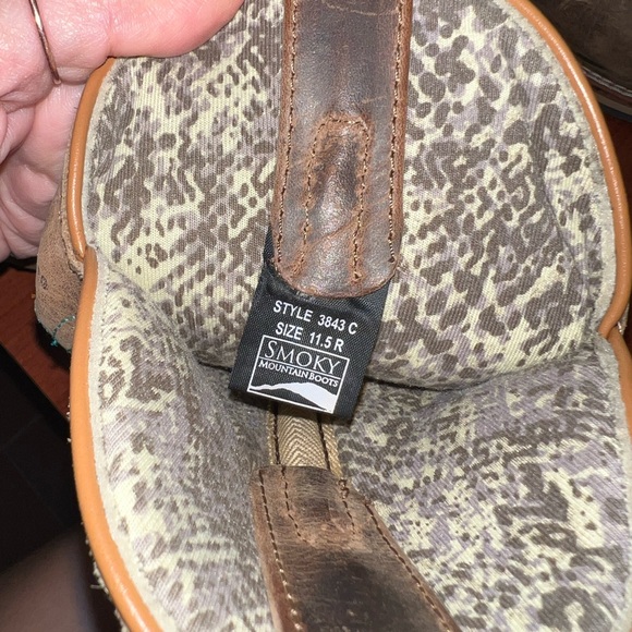 Leather Cowboy Boots, Floral Embroidered, Youth 11.5, Smoky Mountain Girls - Picture 6 of 6